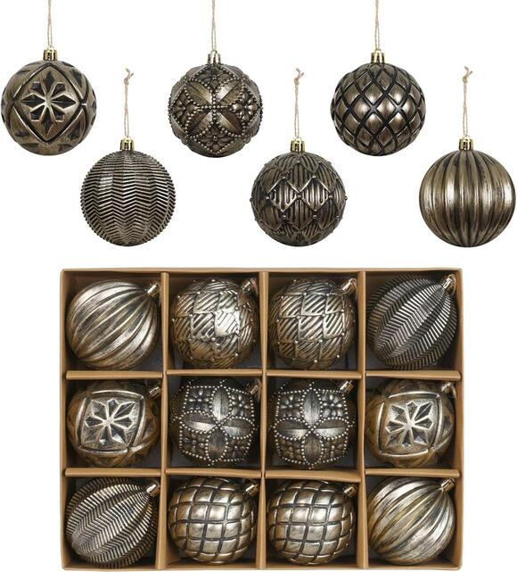 Other - Vintage Rustic Christmas Ball Ornaments Sets Farmhouse Distressed Christmas Tree